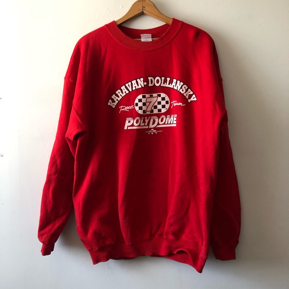 Vintage Red Racing Crewneck Sweater - Picture 2 of 4